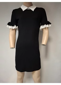 Fiatalos elegancia – ANNBOR fekete ruha fehér gallérral