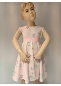 rózsaszínű virágmintás nyári kislány ruha