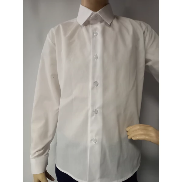 karcsúsított hosszú ujjú fehér fiú ing