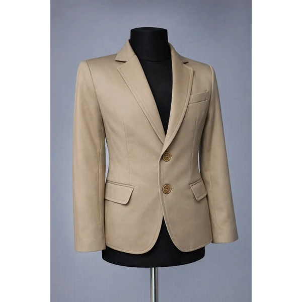 ANNBOR világos mogyoró karcsúsított fiú zakó